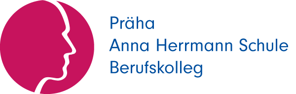 Logo Präha Anna Herrmann Schule Kerpen Ausbildung Studium Weiterbildung Kosmetik. Silhouette Gesicht pink